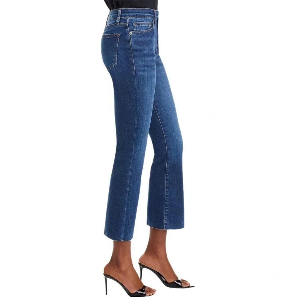 NWT FRAME Le Crop Mini Boot Jeans Dark Wash Blue Lupine